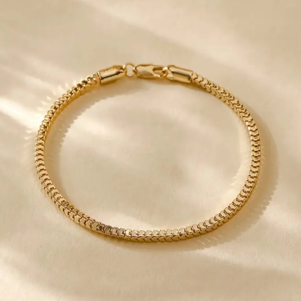 7.5" Womens 14k Gold Chain Link Style Bracelet 14 Karat Silver Jewelry 7.5 Inch